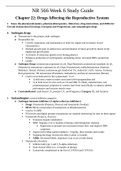 NR 566 Week 6 Study Guide_ Chapter 22: Drugs Affecting the Reproductive System| CHAMBERLAIN COLLEGE OF NURSING 