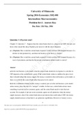 University of Minnesota Spring 2016 Economics 3102-001 Intermediate Macroeconomics Problem Set 4 - Answer Key Due Date: 2th May, 2016