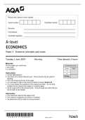 AQA  A LEVEL ECONOMICS PAPER 3 QP 2019