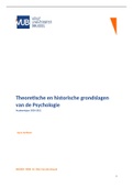 Samenvatting Theoretische en historische grondslagen van de Psychologie 2020-2021