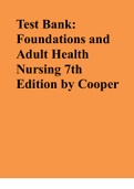 Test Bank: Foundations and Adult Health Nursing 7th Edition by Cooper