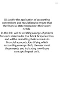 BTEC - UNIT 6  - P2 - Explain how a limited company’s financial statements are influenced by the legal and regulatory framework. D1 -  Evaluate the changes in the financial position of a limited company using a cash flow statement. 