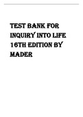TEST BANK FOR INQUIRY INTO LIFE 16TH EDITION BY MADER