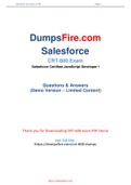 100% Sucess Guaranted in Salesforce CRT-600 Dumps -  CRT-600 PDF Questions