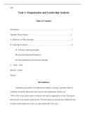 C200 Task 1.pdf  C200  Task 1: Organization and Leadership Analysis  Table of Contents  Introduction €¦ €¦ €¦ €¦ €¦ €¦ €¦ €¦ €¦ €¦ €¦ €¦ €¦ €¦ €¦ €¦ €¦ €¦ €¦ €¦ €¦ €¦ €¦ €¦ €¦... €¦ €¦ €¦ €¦ €¦.1  Signature Themes Report €¦ €¦ €¦ €¦ €¦ €¦ €¦ €¦ €¦ €¦ €¦ €