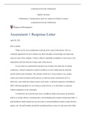 capella task1.docx    Leadership and Group Collaboration  Capella University  Collaboration, Communication, and Case Analysis for Master's Learners  Leadership and Group Collaboration  Assessment 1 Response Letter  44306  Dear Lynnette,  Thank you for 