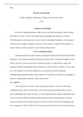 Theories of Leadership.docx  C200  Theories of Leadership  College of Business Information, Western Governors University  C200  Theories of Leadership  We all have leadership qualities within us, but to develop these qualities and to become the leaders we