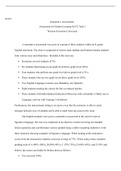 Summative Assessments Task 3.docx  KAT2  Summative Assessments  Assessment for Student Learning KAT2 Task 3  Western Governors University  A summative assessment was given to a group of thirty students within an 8th grade English classroom. The class is c