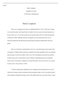 CJ409   Week5Assignment  .docx  CJ 409  Public Complaint Grantham University  CJ 409 Police Administration  Public Complaint  There was a newspaper article that was published March 26, 2021 in Sylvester, Georgia, it was about the police chief named Shawn 