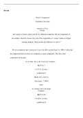 FIN350   W6Assignment.docx    FIN350  Week 6 Assignment Grantham University  Analysis of Two Comps  Get a quote at finance.yahoo.com for two different companies who are competitors of one another. Describe reasons why one of the comparables or œcomps tra