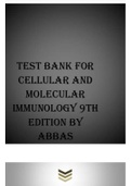 TEST BANK FOR  CELLULAR AND MOLECULAR  IMMUNOLOGY 9TH EDITION BY  ABBAS