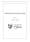Introduction to Political Theory UoY Year 1 FULL NOTES