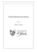 Critical Global Security Studies UoY Year 2 FULL NOTES