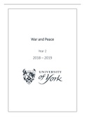War & Peace UoY Year 2 FULL NOTES