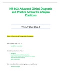 NR603 / NR-603 Week 7 Quiz Q & A (Latest): Advanced Clinical Diagnosis and Practice Across the Lifespan Practicum - Chamberlain