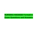 Nursing NSG6020 Formative Exam Questions and Answers