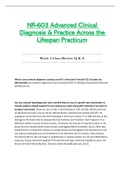 NR603 / NR-603 Week 3 Class Review Q & A (Latest): Advanced Clinical Diagnosis and Practice Across the Lifespan Practicum - Chamberlain