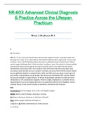 NR603 / NR-603 Week 5 Predictor Pt 1 (Latest): Advanced Clinical Diagnosis and Practice Across the Lifespan Practicum - Chamberlain