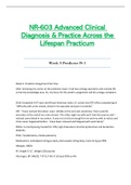 NR603 / NR-603 Week 5 Predictor Pt 1 (Latest): Advanced Clinical Diagnosis and Practice Across the Lifespan Practicum - Chamberlain