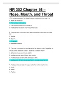 NR 302 / NR302 Chapter 16 – Nose, Mouth, and Throat EXAM. QUESTIONS WITH ANSWERS.