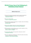 NR602 / NR-602 MIDTERM EXAM QUESTIONS & ANSWERS BUNDLE (Latest): Primary Care of the Childbearing & Childrearing Family Practicum - Chamberlain