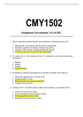 CMY1502 Assignment 2 (2021) answers