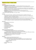 NURSE-UN 1225 - Pediatrics Exam 3 Study Guide.