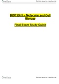 BIO130H1 Final- Complete And Comprehensive 111 Page Final Exam Study Guide 