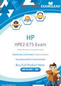 HP HPE2-E75 Dumps - Getting Ready For The HP HPE2-E75 Exam