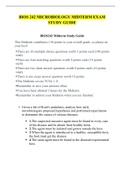 BIOS 242 MICROBIOLOGY MIDTERM EXAM STUDY GUIDE,FINAL EXAM STUDY GUIDE / BIOS242 MICROBIOLOGY MIDTERM EXAM STUDY GUIDE,FINAL EXAM STUDY GUID(LATEST)|ALL ANSWERS VERIFIED,100% CORRECT -Chamberlain College of Nursing