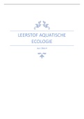 Samenvatting alle leerstof Aquatische Ecologie