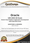 1Z0-1043-20 Dumps - Way To Success In Real Oracle 1Z0-1043-20 Exam