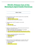 NR601 / NR-601 Week 2 Quiz (Latest): Primary Care of the Maturing & Aged Family Practicum - Chamberlain