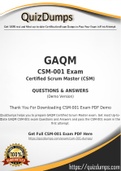CSM-001 Dumps - Way To Success In Real GAQM CSM-001 Exam