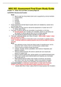 NSG 302 -Assessment Final Exam Study Guide.