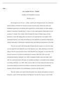 CH Module 6 Case Analysis.docx    CH-6  Case Analysis of Lucy v. Zehmer  Southern New Hampshire University  Business Law I  Reviewing the case of Lucy v. Zehmer, and the sale of Ferguson Farms, the contractual element Zehmer contended was missing was that