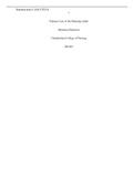 Case Study Primary Care of the Maturing Adult by Shontiaya Patterson, Chamberlain College of Nursing NR 601, Primary Diagnosis: Diabetes (E10.9) Pathophysiology of diabetes type I