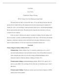 Case Study by Casey Yourex, Chamberlain College of Nursing, NR 601 Primary Care of the Maturing and Aged Family, Primary Diagnosis Diabetes Mellitus II (E11.9)