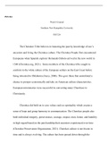 Week 4 Journal.docx  PSY324  Week 4 Journal  Southern New Hampshire University  PSY324  The Cherokee Tribe believes in honoring the past by knowledge of ones ancestors and living the Cherokee culture. The Cherokee People first encountered Europeans when S