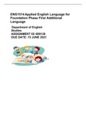 Need to pass with 80%-100% pass rate, worry not, I've got your back. get yourself a  well written ENG1514 assignment 2  and worry less