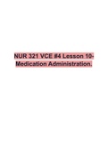 NUR 321 VCE #4 Lesson 10- Medication Administration.