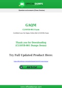 CLSSYB-001 Dumps - Pass with Latest GAQM CLSSYB-001 Exam Dumps