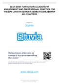 TEST BANK FOR NURSING LEADERSHIP MANAGEMENT AND PROFESSIONAL PRACTICE FOR THE LPN LVN 6TH EDITION TAMARA R DAHLKEMPER ALL CHAPTERS.