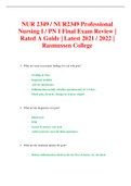 NUR 2349 / NUR2349 Professional Nursing I / PN I Final Exam Review | Rated A Guide | Latest 2021 / 2022 | Rasmussen College