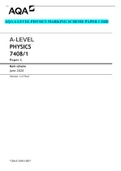 AQA A LEVEL PHYSICS MARKING SCHEME PAPER 1 2020