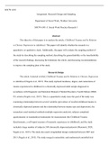 WK7Assgn.docx  SOCW 6301  Assignment: Research Design and Sampling  Department of Social Work, Walden University SOCW 6301-3: Social Work Practice Research I   Abstract  The objective of this paper is to analyze the article, Childhood Trauma and Its Relat
