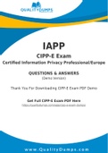 IAPP CIPP-E Dumps - Prepare Yourself For CIPP-E Exam