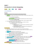 Human Geography Units 1-11