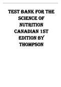 Test Bank for The Science of Nutrition Canadian 1st Edition by Thompson.