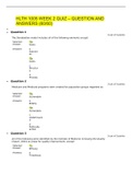 Class notes HLTH 1005 WEEK 2 QUIZ – QUESTION AND ANSWERS (60/60) 